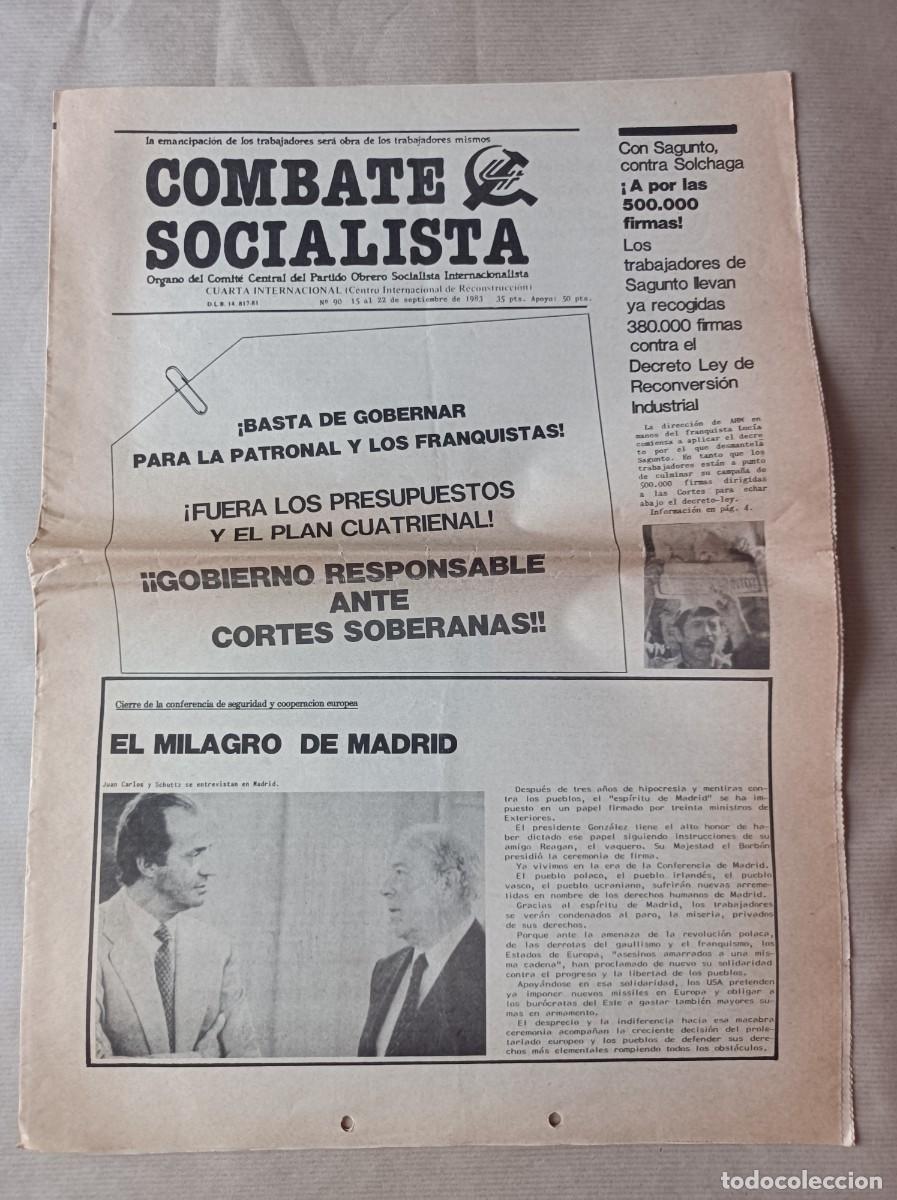 Coleccionismo: PERI&Oacute;DICO FANZINE N&ordm; 90 COMBATE SOCIALISTA 1983 &Oacute;RGANO DEL COMIT&Eacute; CENTRAL DEL P.O.S.I.