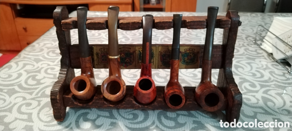 Coleccionismo: Pipero antiguo +5 pipas sin utilizar