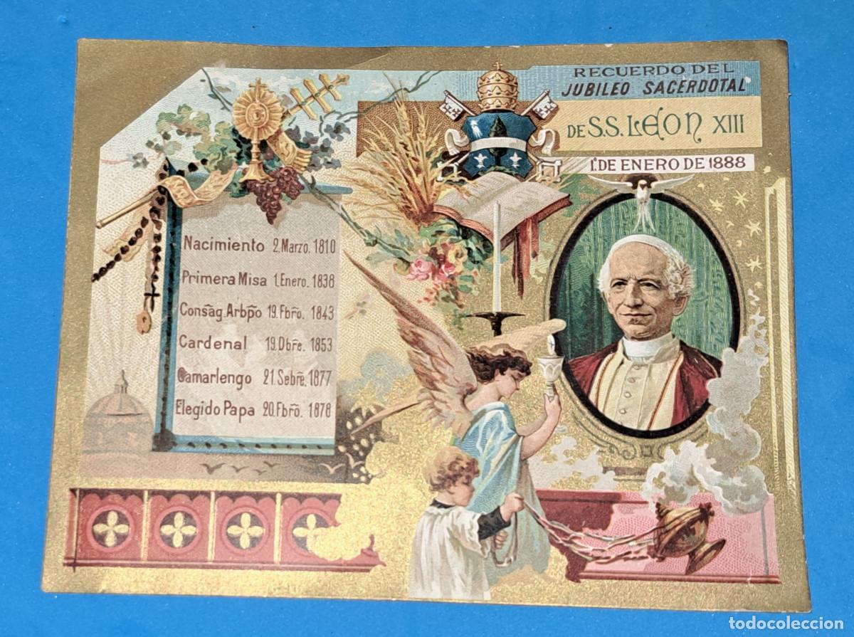 Coleccionismo: RECUERDO DE JUBILEO SACERDOTAL DE S.S. LE&Oacute;N XIII - 1&ordm; ENERO DE 1888
