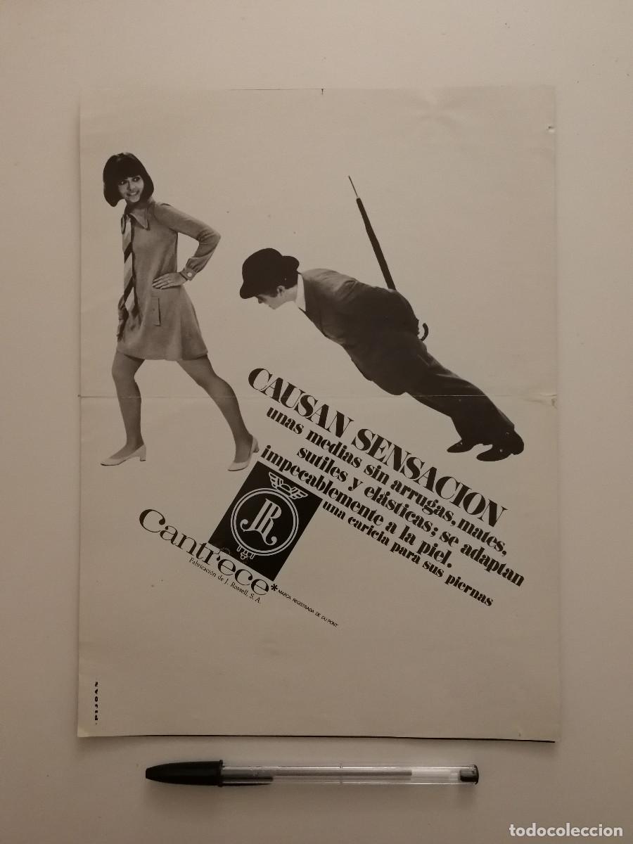 Coleccionismo: ANTIGUO ANUNCIO ENCARTONADO -A4- CANTRECE DUPONT MEDIAS - PUBLICIDAD LAMINA VINTAGE