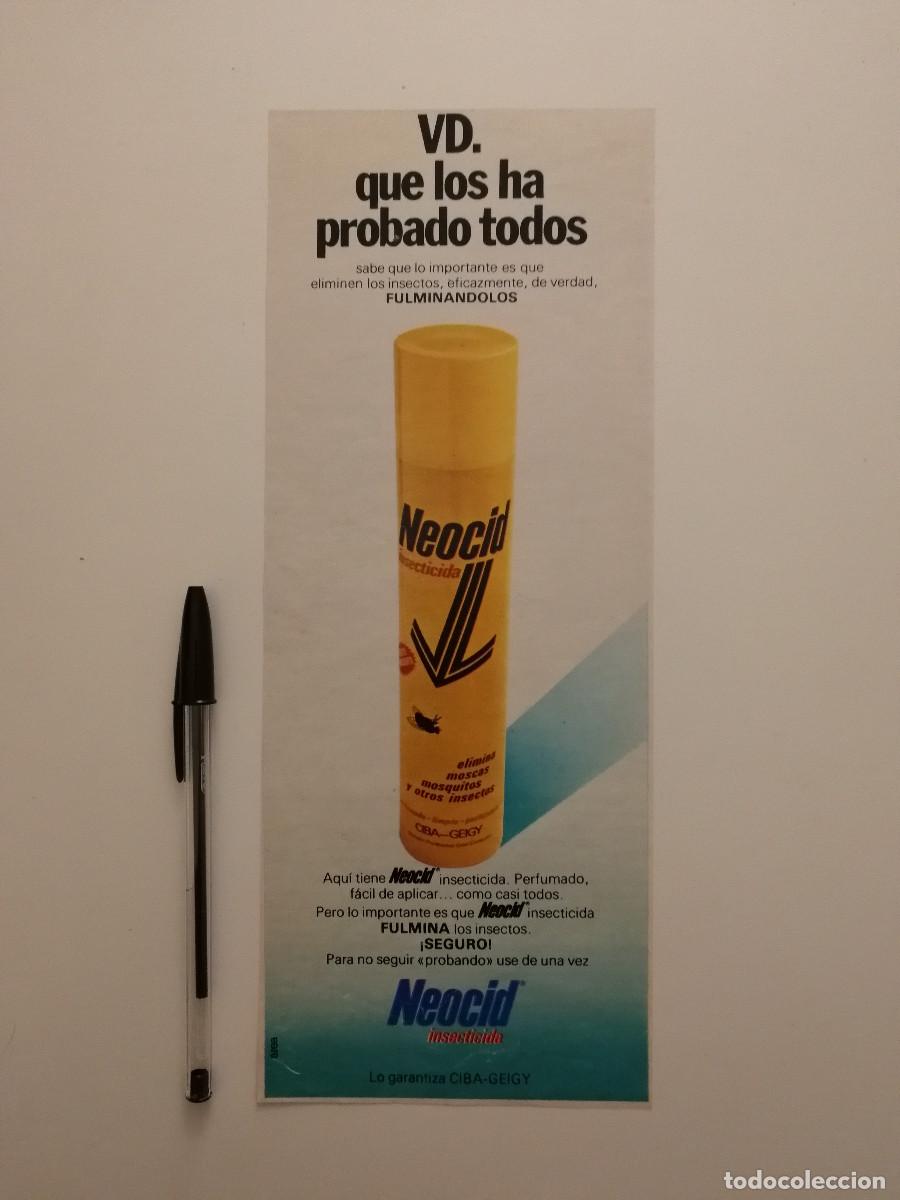 Coleccionismo: ANTIGUO ANUNCIO ENCARTONADO - NEOCID INSECTICIDA - PUBLICIDAD LAMINA VINTAGE