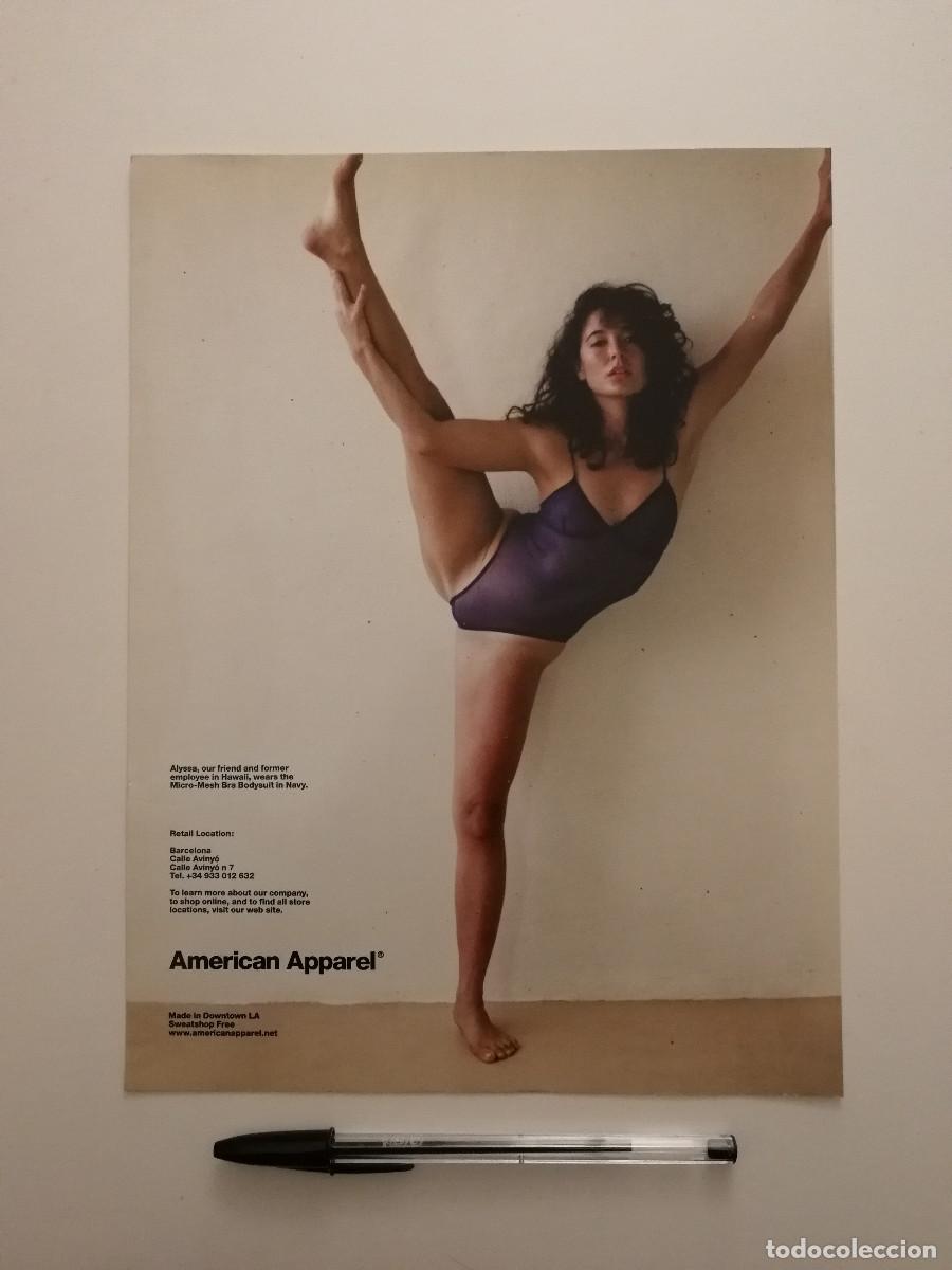 Coleccionismo: ANUNCIO ACARTONADO -A4- American Apparel ALYSSA - PUBLICIDAD LAMINA MODA - Bodysuit