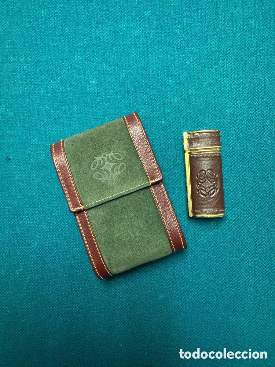 Coleccionismo: Pitillera y funda mechero Loewe - Foto 1