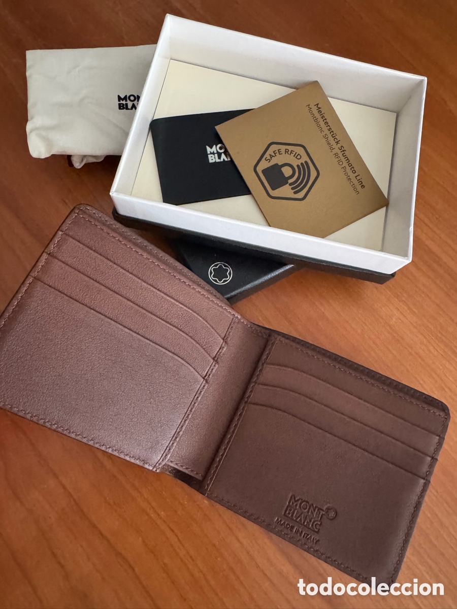 Coleccionismo: Billetera Montblanc - Marr&oacute;n Sfumato - Foto 2