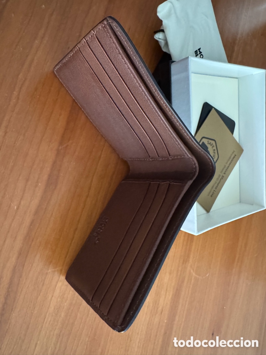 Coleccionismo: Billetera Montblanc - Marr&oacute;n Sfumato - Foto 5