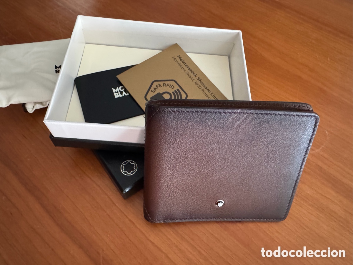 Coleccionismo: Billetera Montblanc - Marr&oacute;n Sfumato - Foto 6