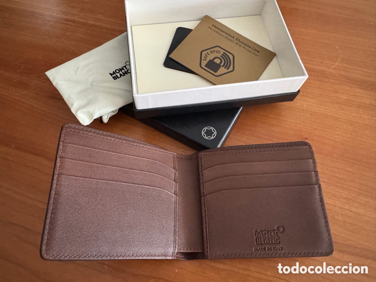Coleccionismo: Billetera Montblanc - Marr&oacute;n Sfumato - Foto 8
