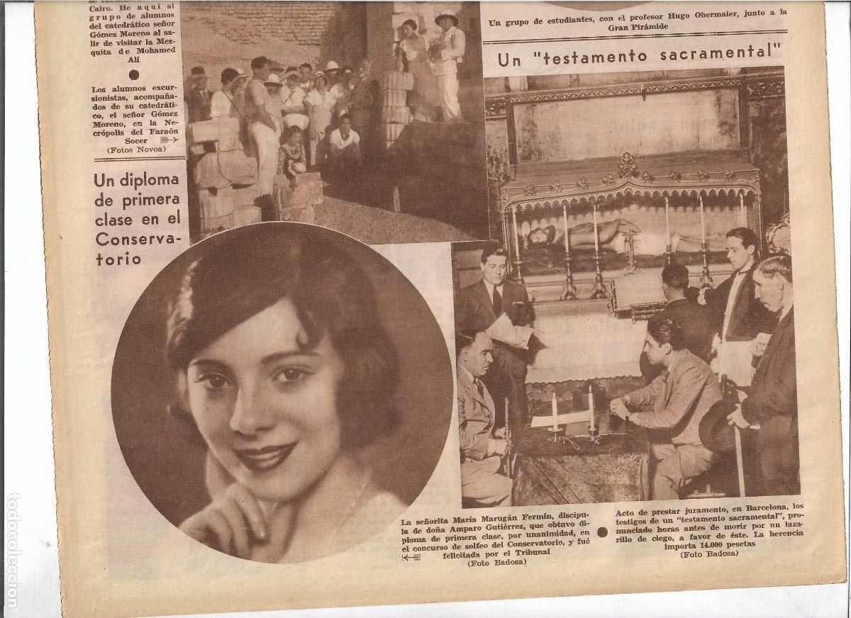 Coleccionismo: A&Ntilde;O 1933 RECORTE PRENSA MARIA MARUGAN FERMIN DIPLOMA DE PRIMERA CLASE SOLFEO CONSERVATORIO MUSICA