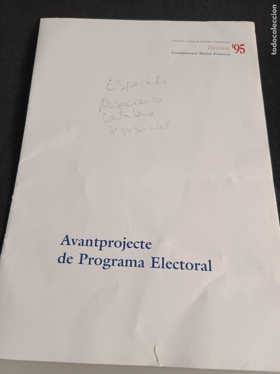 Sammelleidenschaft Papier: Candidatura Manuel Plasencia Publicidad papeleria ACPC 1995