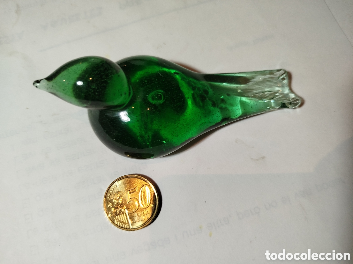 Coleccionismo: Figura cristal verde retro