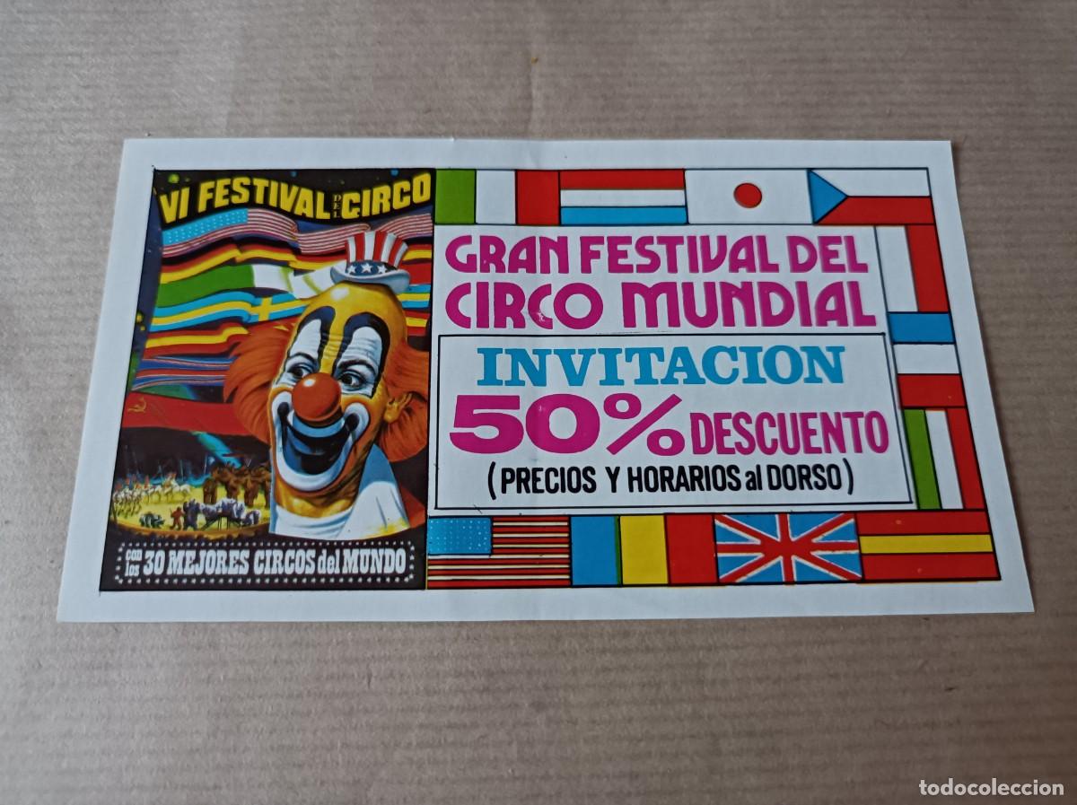 Coleccionismo: INVITACI&Oacute;N GRAN FESTIVAL DEL CIRCO MUNDIAL