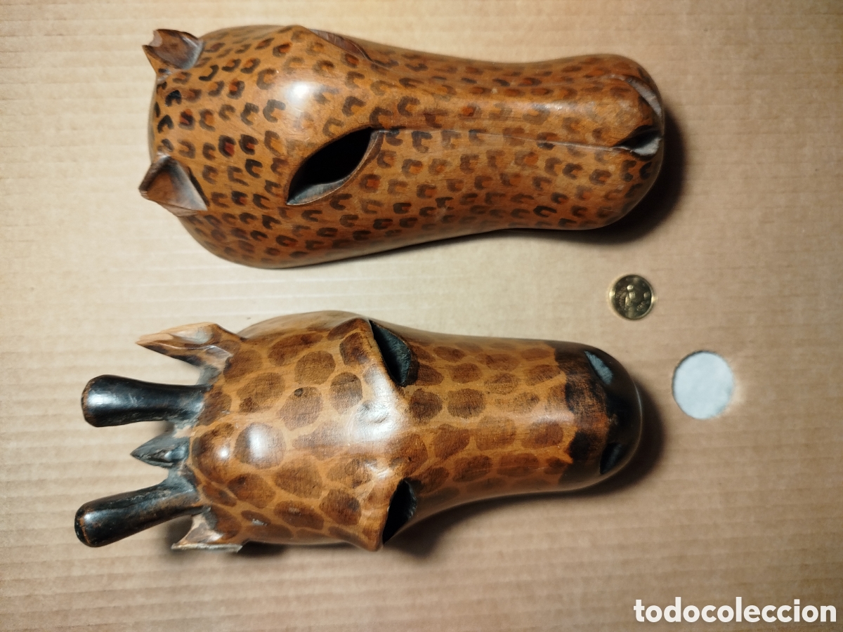 Coleccionismo: Dos mascaras africanas de madera - Foto 1