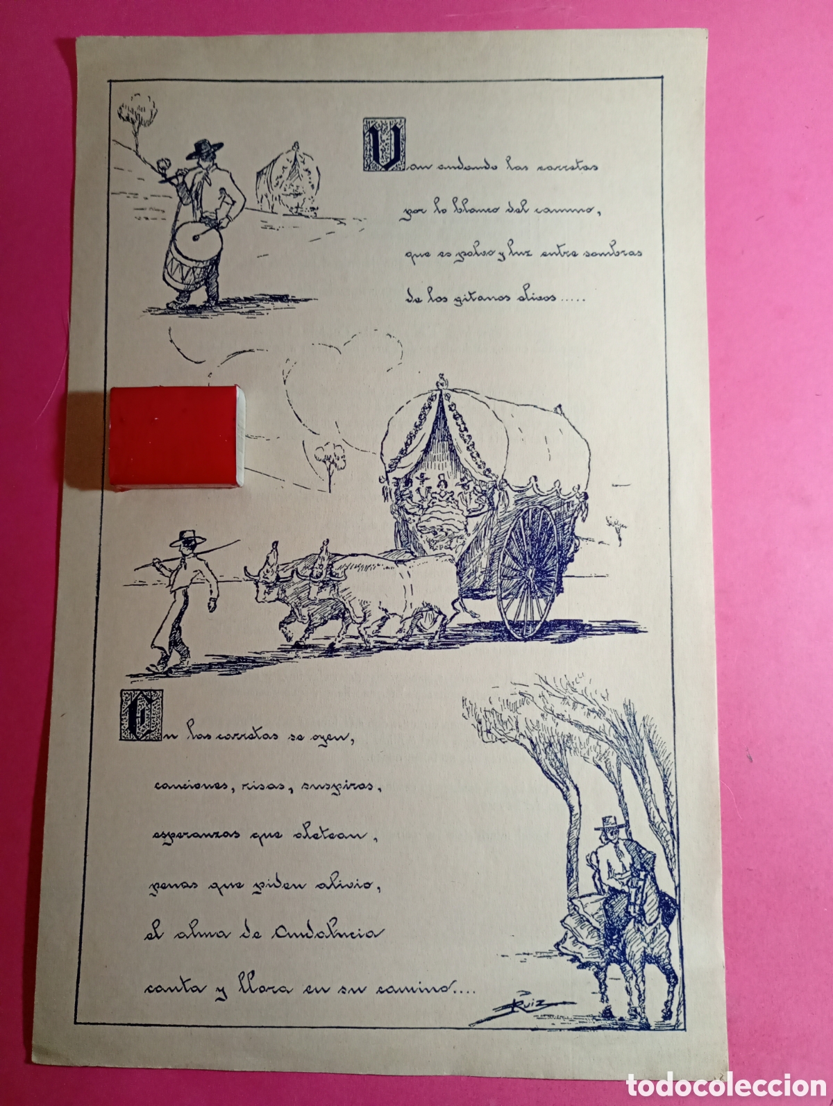 Coleccionismo: EL ROCIO TEXTOS DE ENCOMIO A LA ROMER&Iacute;A, A LA VIRGEN Y A LOS ROMEROS Y ROMERAS dibujos ruiz