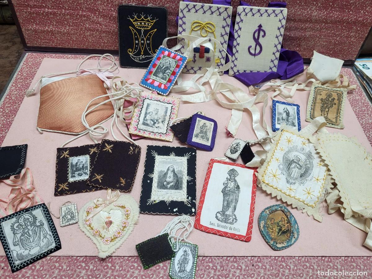 Coleccionismo: LOTE ANTIGUOS ESCAPULARIOS DETENTES RELIGIOSOS