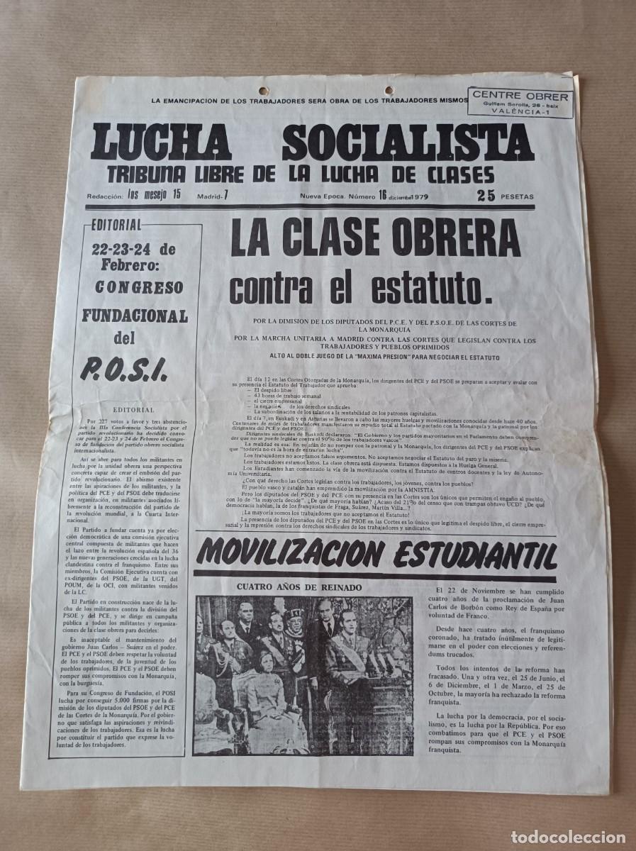 Coleccionismo: DOCUMENTO INFORMATIVO 1979 LUCHA SOCIALISTA N&ordm; 16 - TRANSICI&Oacute;N ESPA&Ntilde;OLA