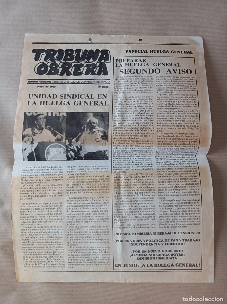Coleccionismo: DOCUMENTO INFORMATIVO 1985 TRIBUNA OBRERA - TRANSICI&Oacute;N ESPA&Ntilde;OLA