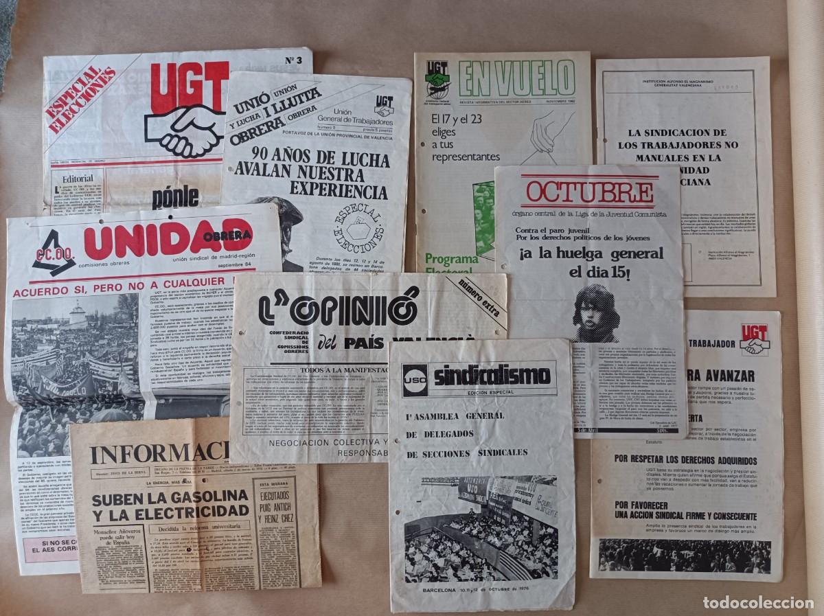 Coleccionismo: DOCUMENTOS INFORMATIVOS TRANSICI&Oacute;N ESPA&Ntilde;OLA - UNIDAD SINDICALISMO UNI&Oacute;N Y LUCHA EN VUELO INFORMACI&Oacute;N