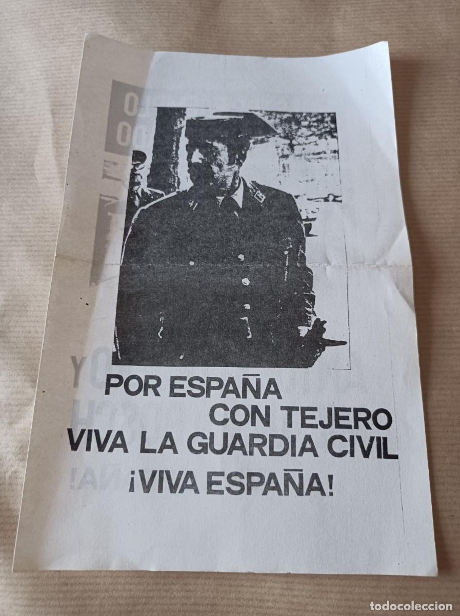 Coleccionismo: DOCUMENTO TRANSICI&Oacute;N ESPA&Ntilde;OLA POR ESPA&Ntilde;A CON TEJERO VIVA LA GUARDIA CIVIL