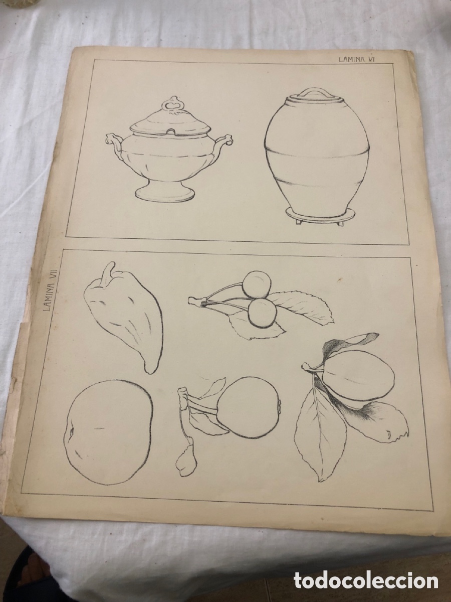 Coleccionismo: 16 l&aacute;minas antiguas dibujo acad&eacute;mico principio siglo XX ense&ntilde;anza art&iacute;stica