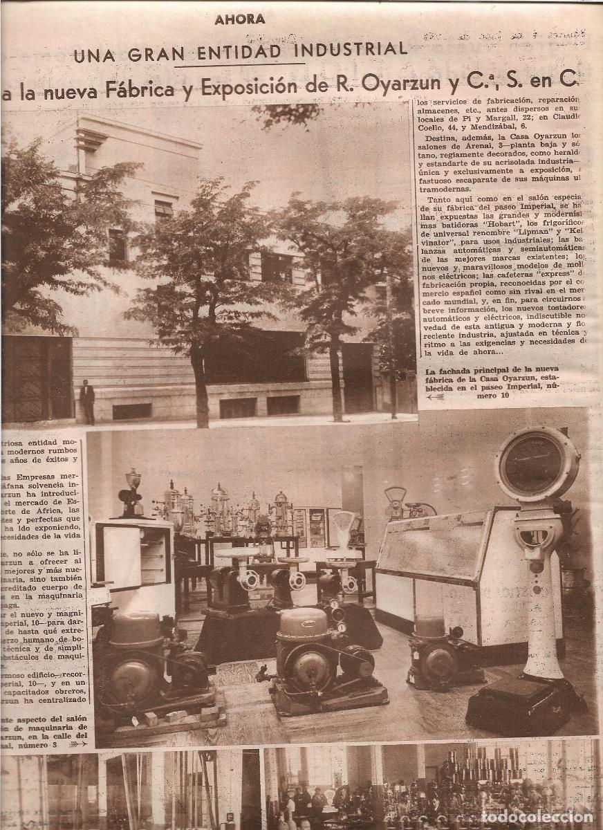 Coleccionismo: A&Ntilde;O 1933 RECORTE PRENSA NUEVA FABRICA Y EXPOSICION DE R OYARZUN Y CIA TALLER TRABAJADORES