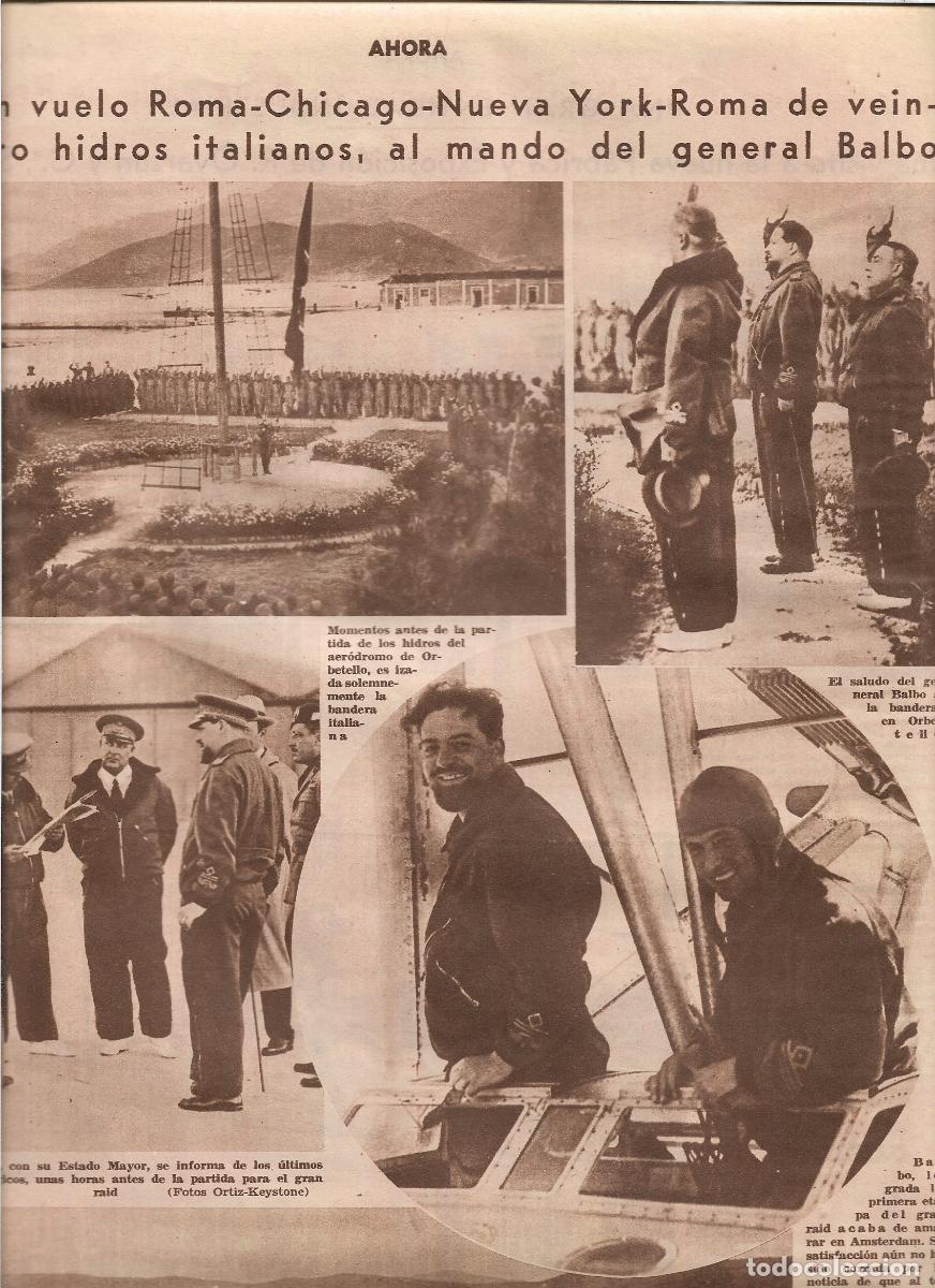Coleccionismo: A&Ntilde;O 1933 AVIACION GRAN VUELO ROMA CHICAGO NUEVA YORK ROMA HIDROAVION ITALIA GENERAL BALBO