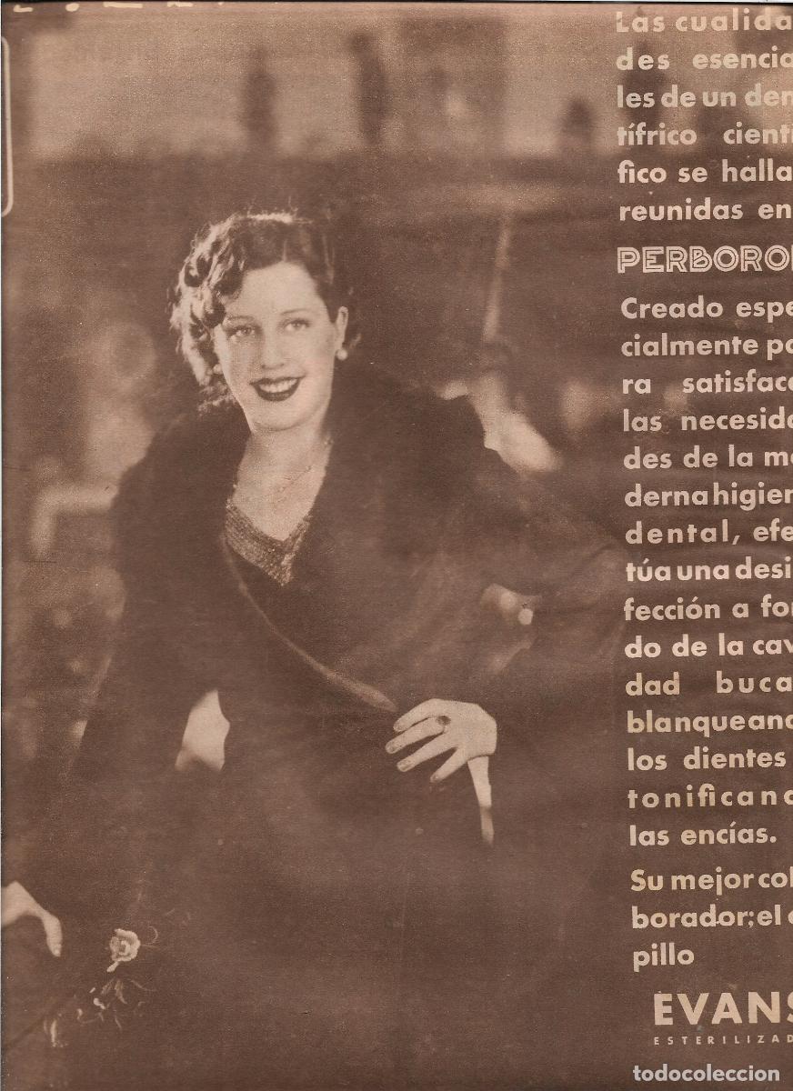 Coleccionismo: A&Ntilde;O 1933 RECORTE PRENSA PUBLICIDAD PERBOROL DENTIFRICO HIGIENE BUCAL