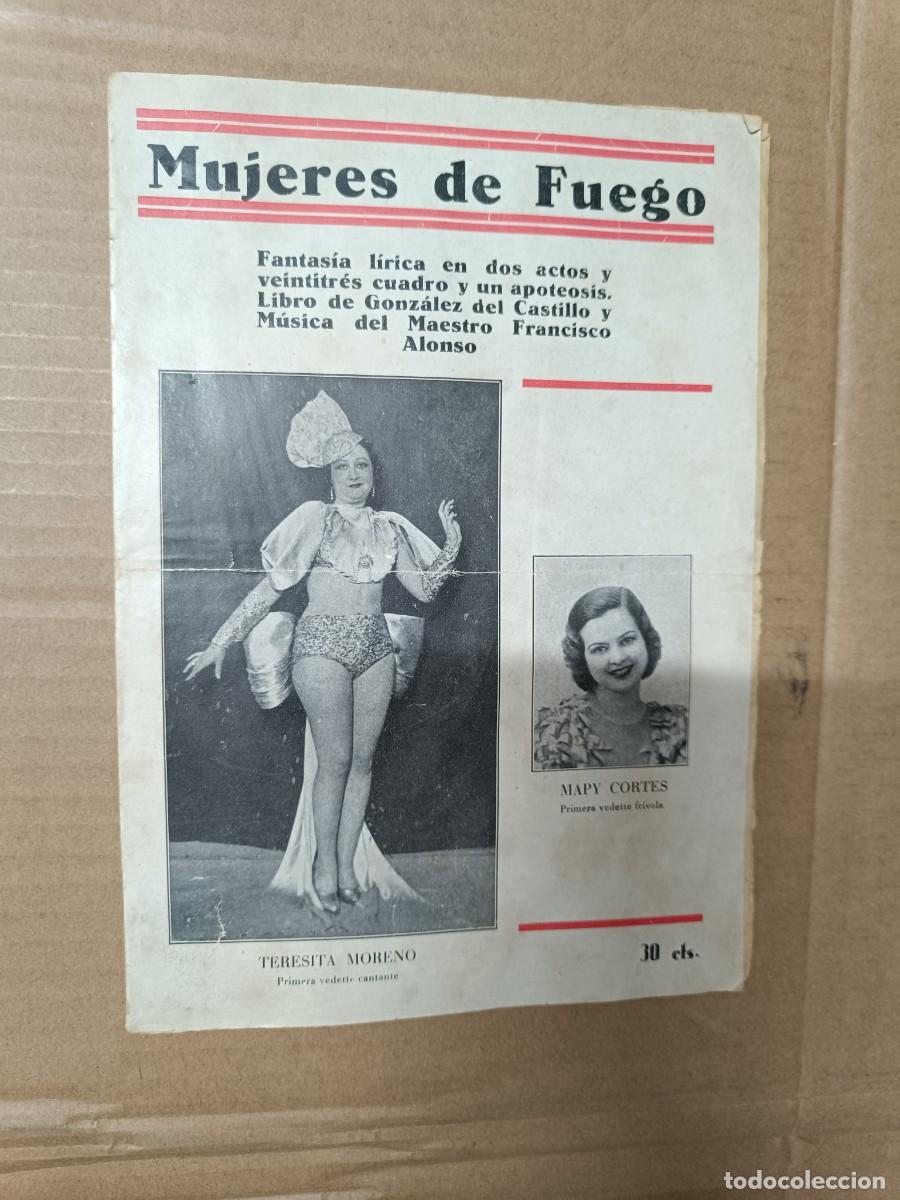 Coleccionismo: ANTIGUO PROGRAMA DE TEATRO COMICO, 1935, MUJERES DE FUEGO -P22