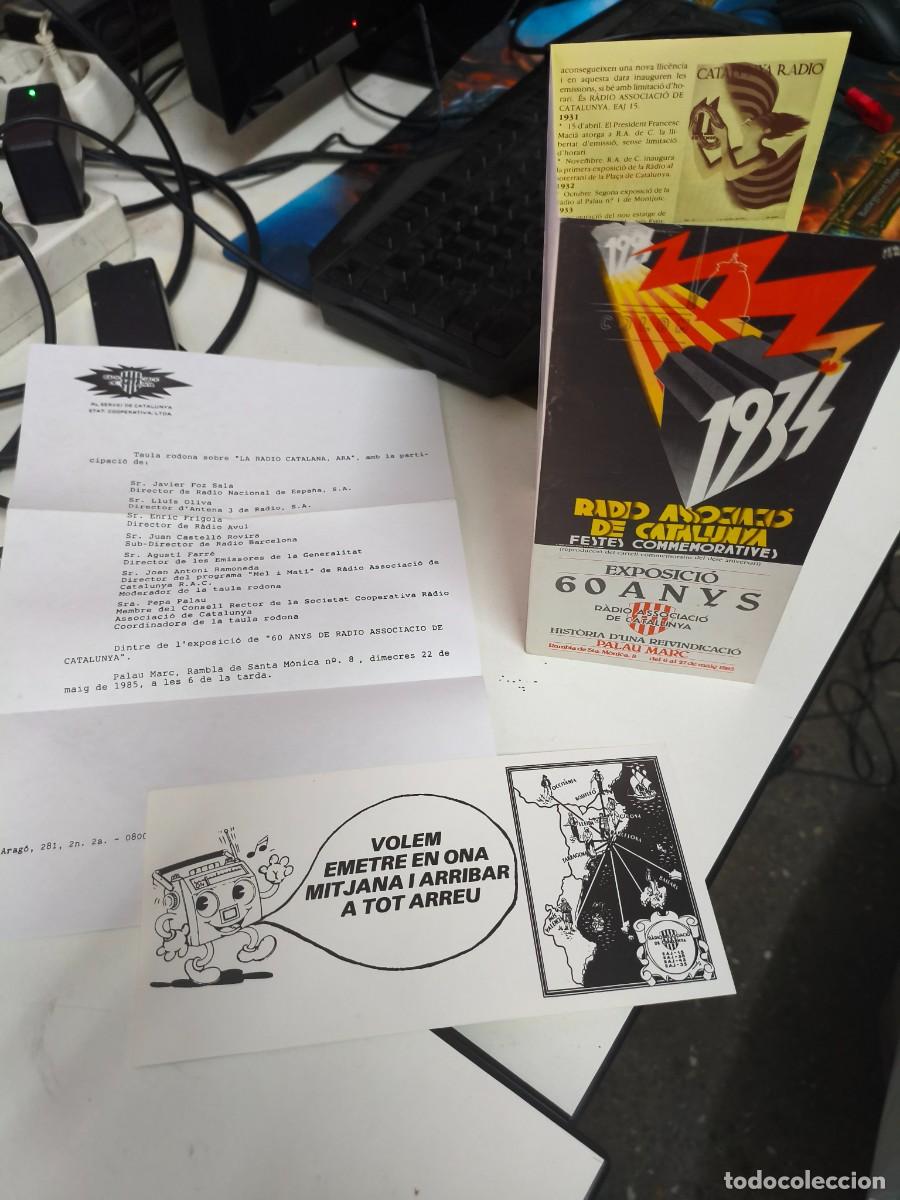 Coleccionismo: Tr&iacute;ptic 60 ANYS RADIO ASSOCIACIO DE CATALUNYA. PALAU MARC. MAIG 1985 + carta i sol&middot;licitud doci