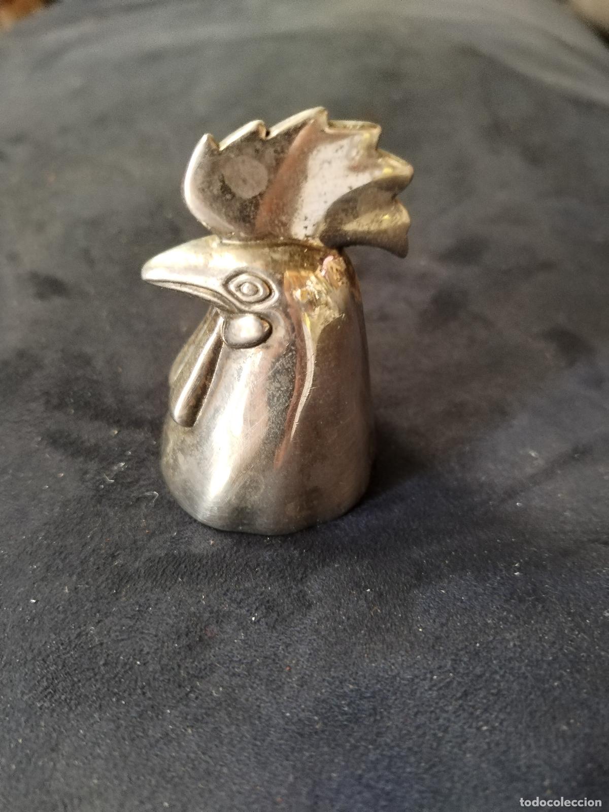 Coleccionismo: cabeza de gallo de metal - c190