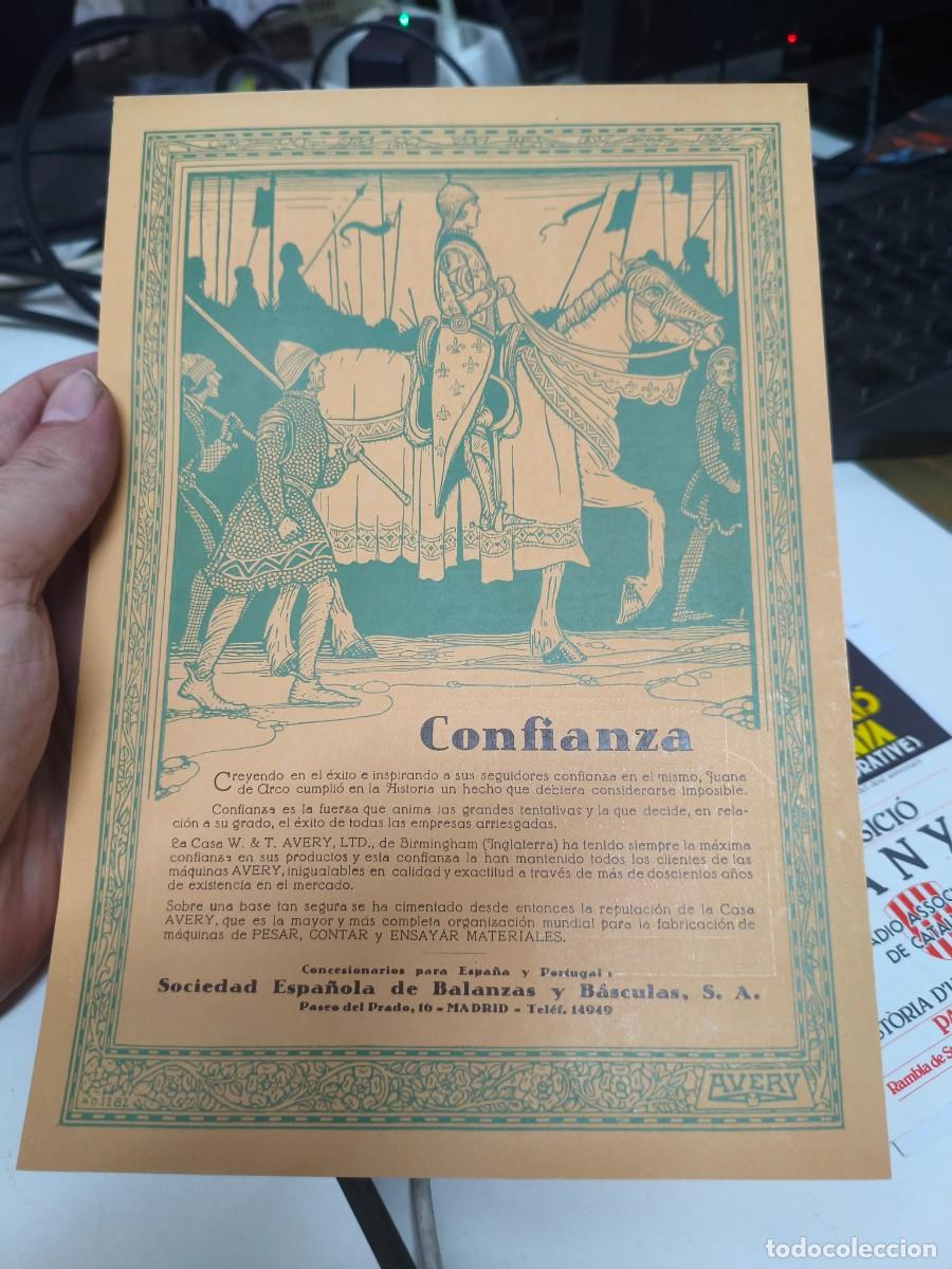 Coleccionismo: PUBLICIDAD GRANDE A&Ntilde;O 1935 SOCIEDAD ESPA&Ntilde;OLA DE BALANZAS Y BASCULAS AVERY MADRID BARCELONA ZARAGOZA