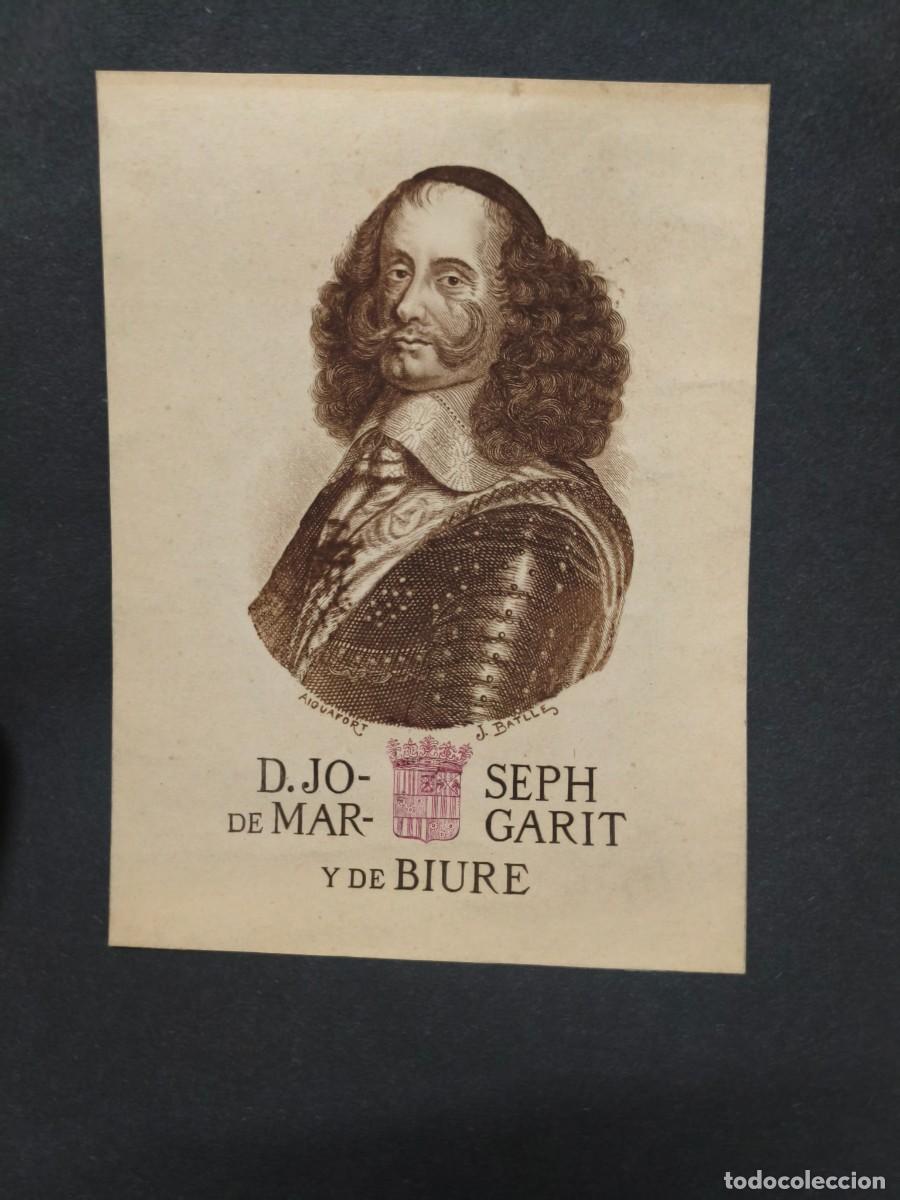 Coleccionismo: Joseph de Margarit y de Biure. Aiguafort J. Batlle.