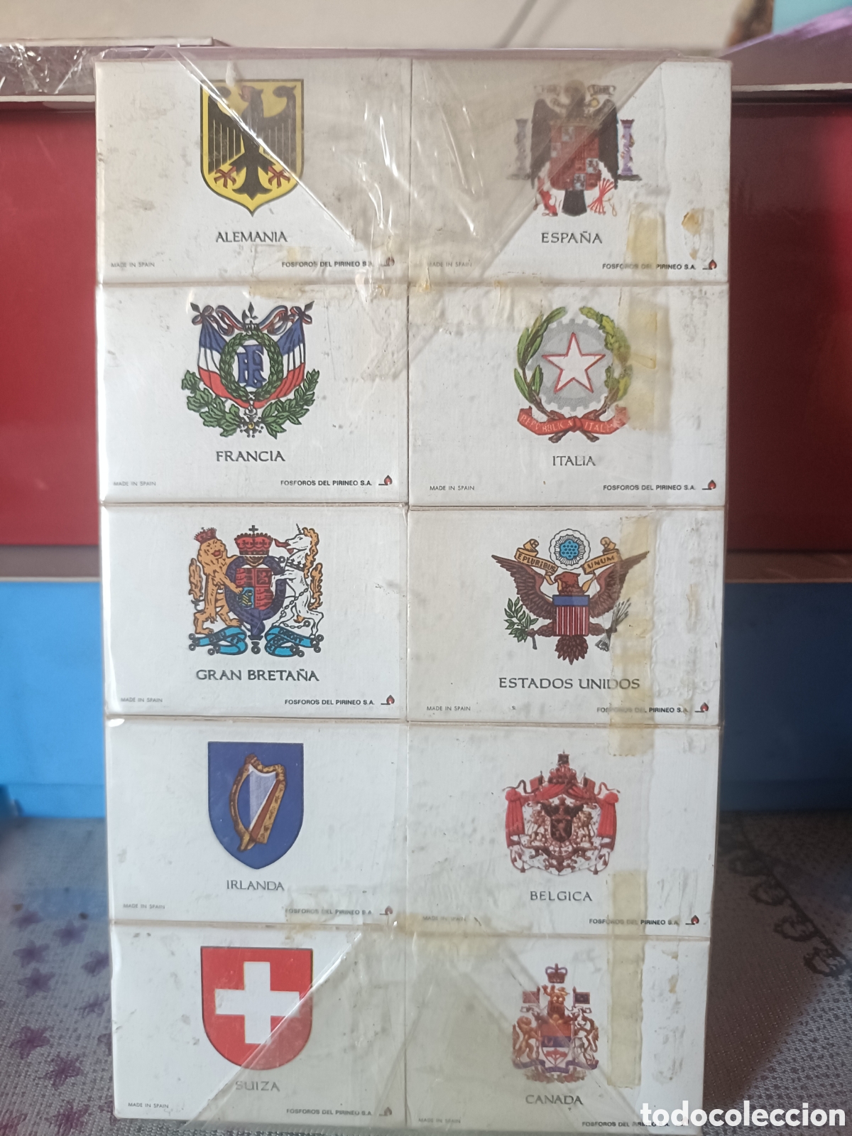 Coleccionismo: Cerillas con Escudo y Banderas Nacionales, incluida Espa&ntilde;a