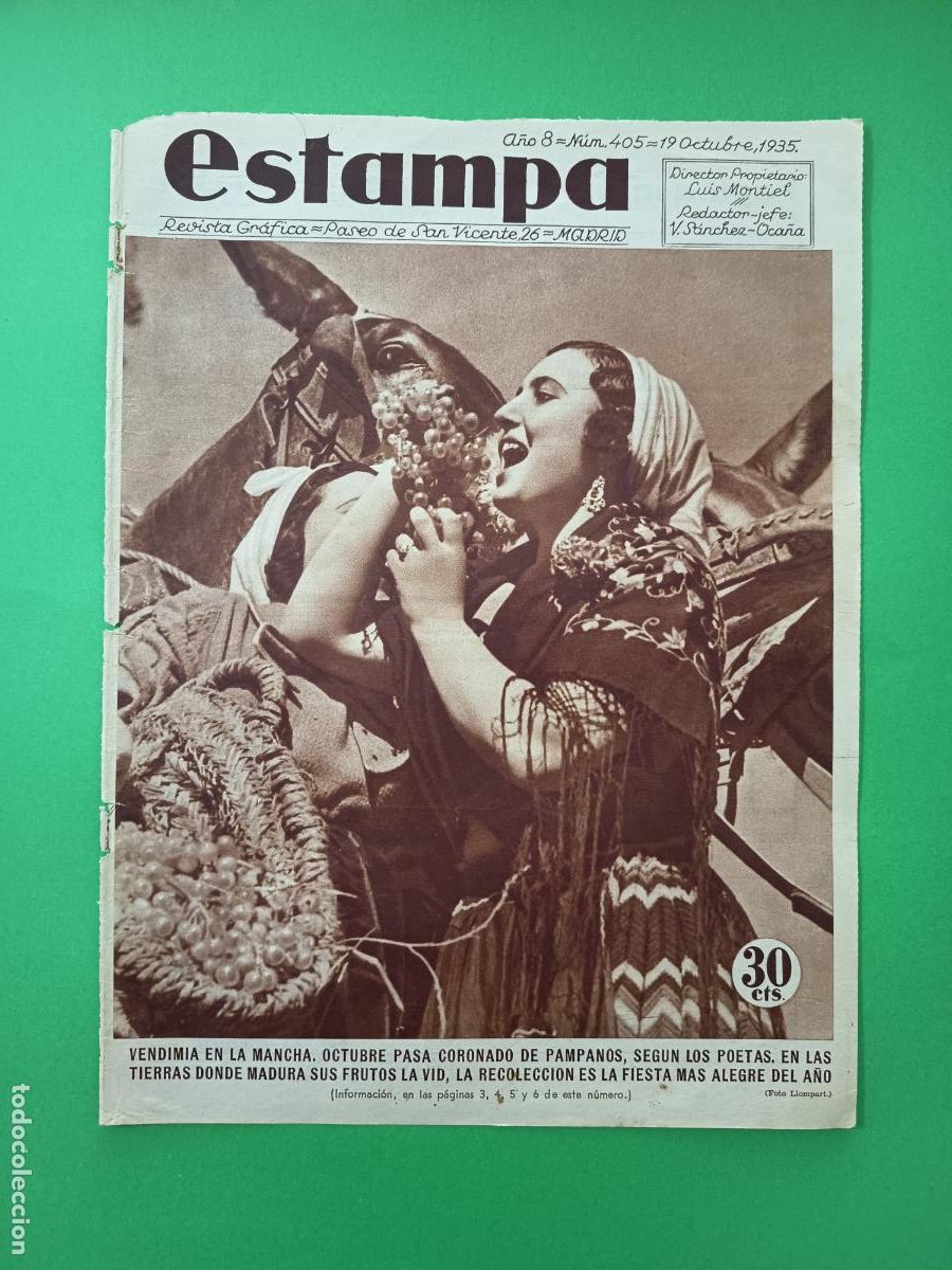 Coleccionismo: VENDIMIA EN LA MANCHA - PAGINA INFANTIL PERFUMERIA GAL POR EMILIO FERRER - 19/10/1935