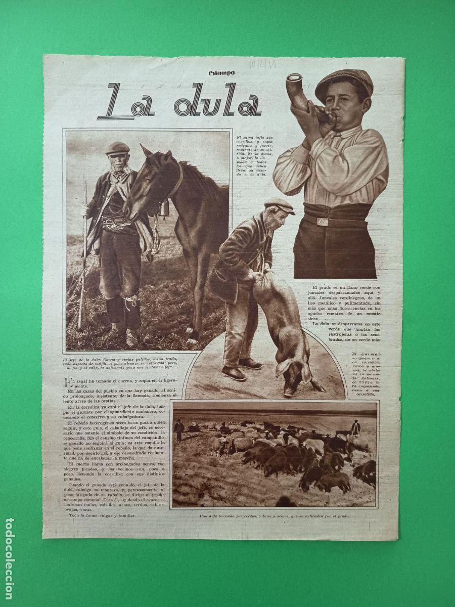 Coleccionismo: LA DULA CONJUNTO DE ANIMALES PROPIEDAD DE LOS VECINOS - 14/02/1931
