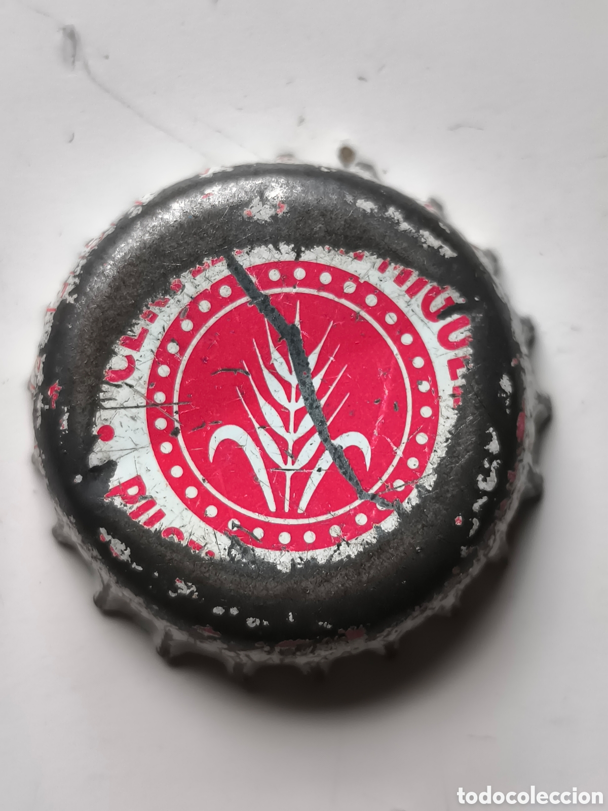 Collezionismo: Chapa cerveza san Miguel pilsen cristal con ciclista hinault