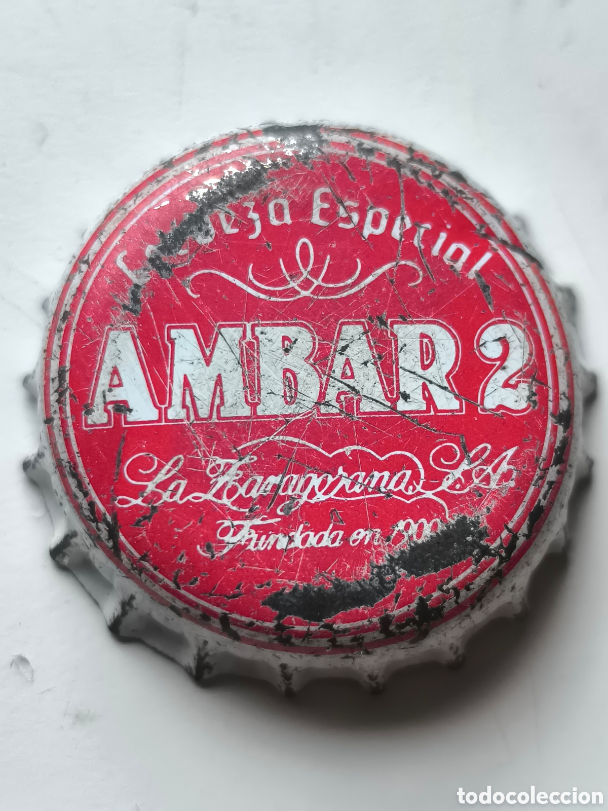 Coleccionismo: Chapa cerveza &aacute;mbar 2 con ciclista r.magro