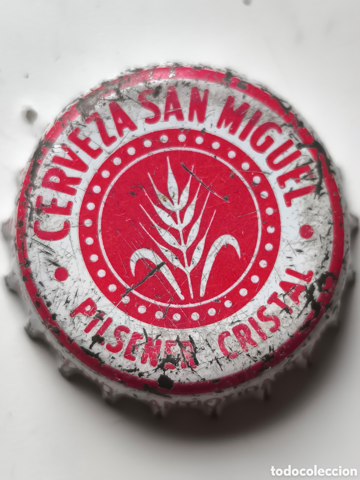 Coleccionismo: Cerveza san Miguel pilsen cristal con ciclista r.rodrigueZ