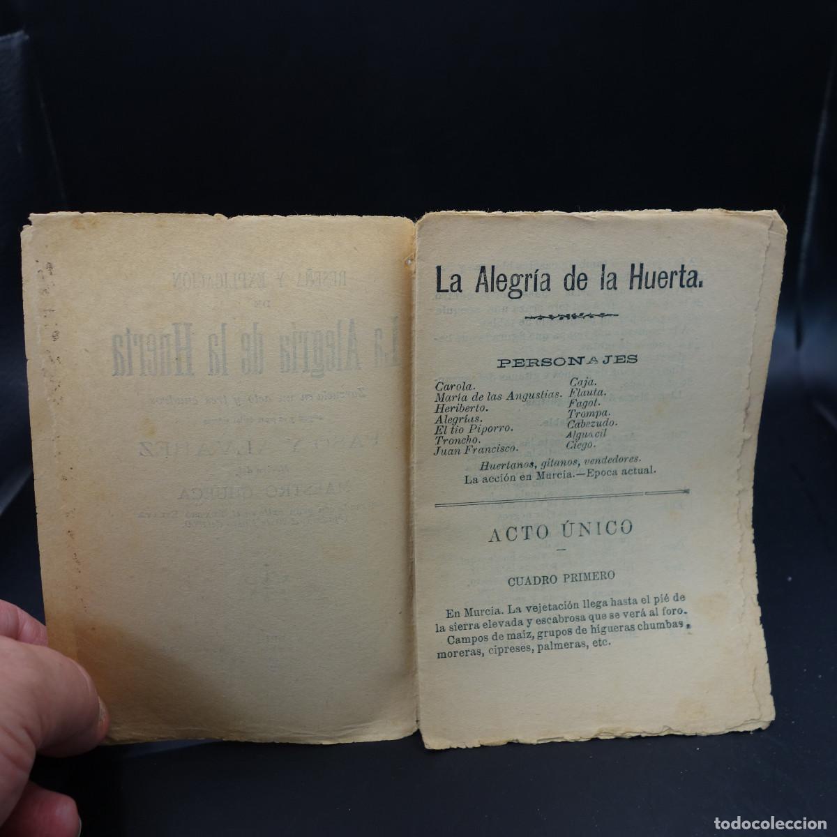 Coleccionismo: PROGRAMA DE LA OBRA DE TEATRO LA ALEGRIA DE LA HUERTA - Foto 5