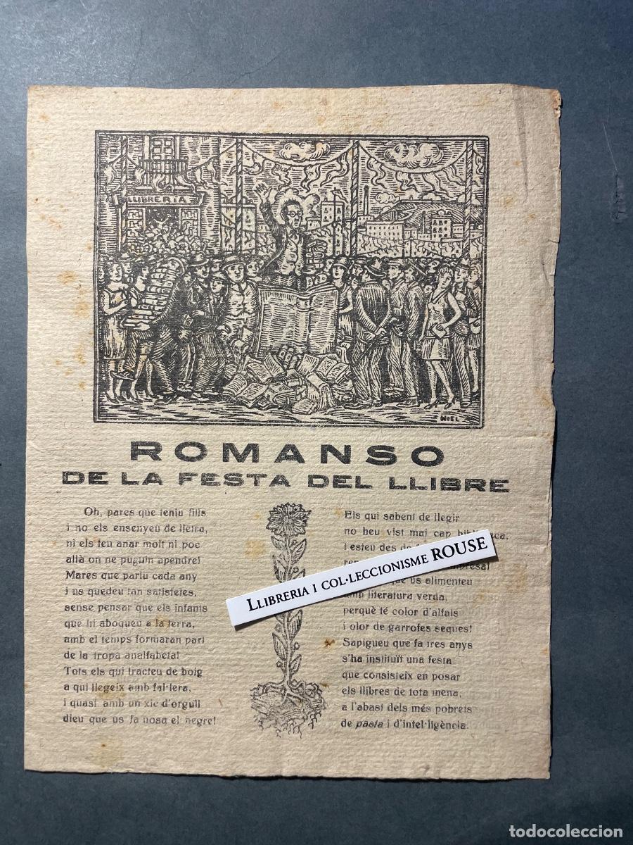 Coleccionismo: ROMANSO DE LA FESTA DEL LLIBRE - BARCELONA OCTUBRE 1929 - 4 PAG. ILUSDTR. NIEL - 21X16,5 CM.