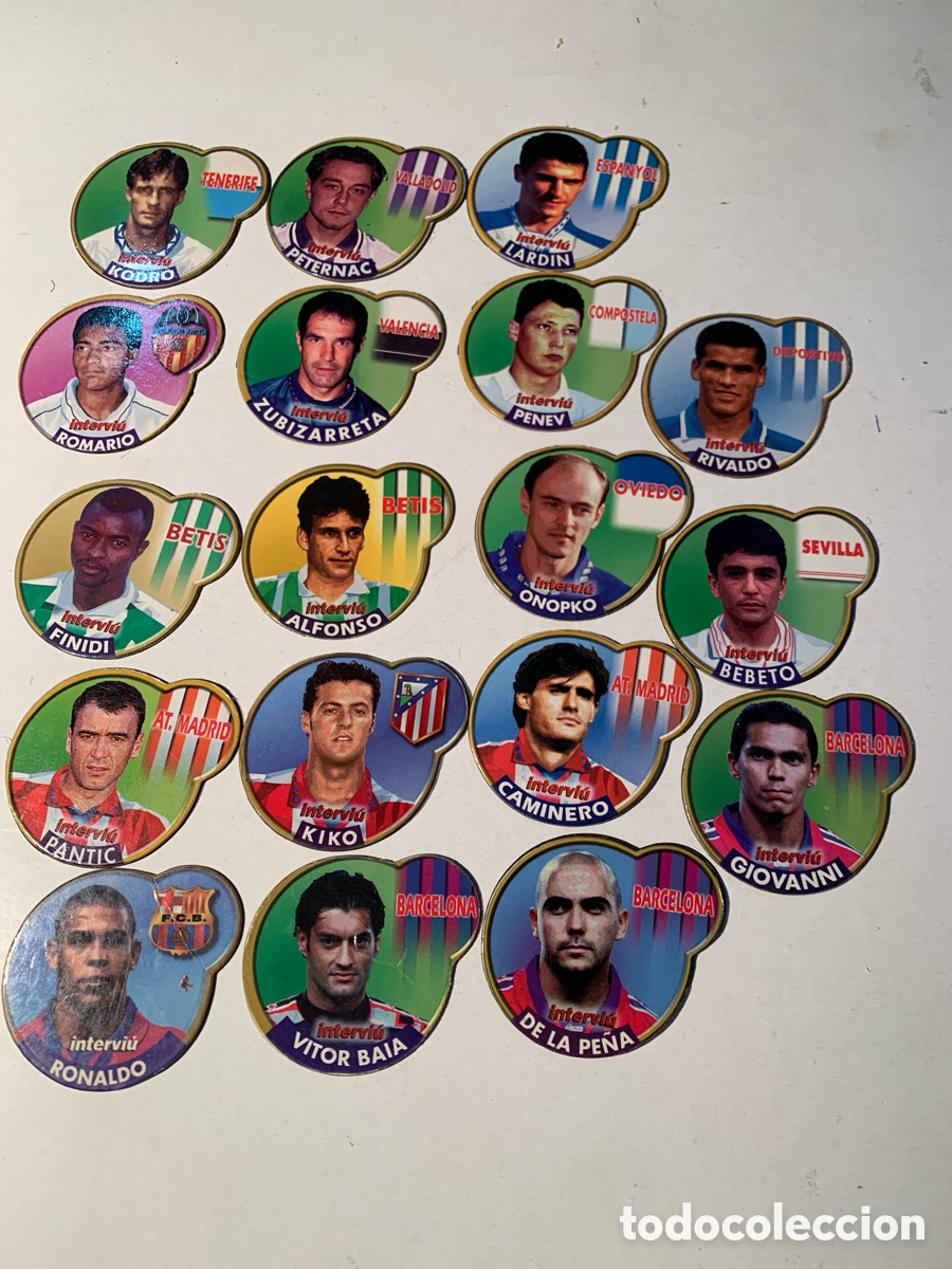 Colecionismo: Lote de Imanes Futbolistas A&ntilde;os 90 Superficies Metal