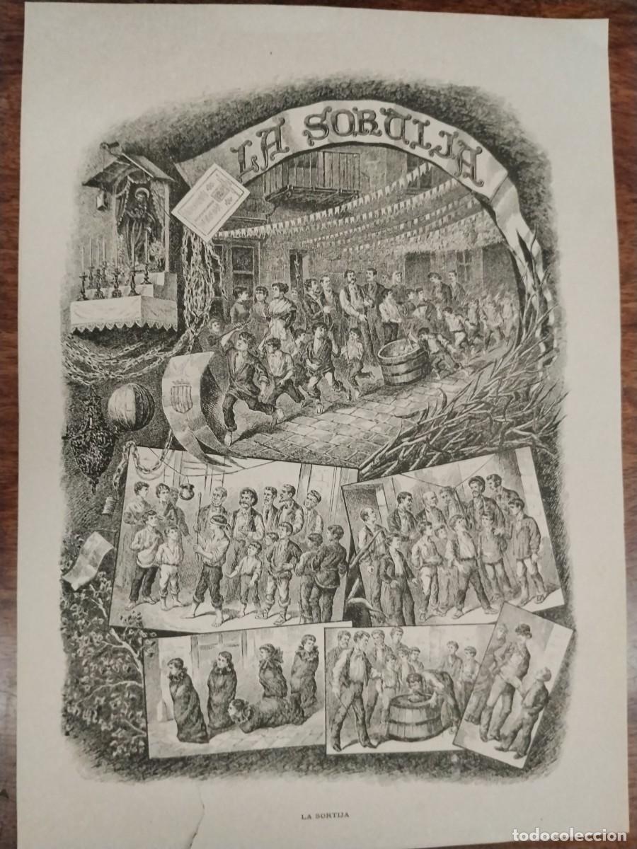 Coleccionismo: DIBUIX DE L' ANY 1886. LA SORTIJA. JOCS DE CUCANYA. LA GALLINA CEGA. CURSA DE SACS