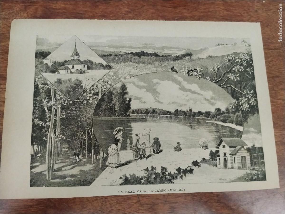Coleccionismo: LA REAL CASA DE CAMPO DE MADRID HOJA REVISTA A&Ntilde;O 1883