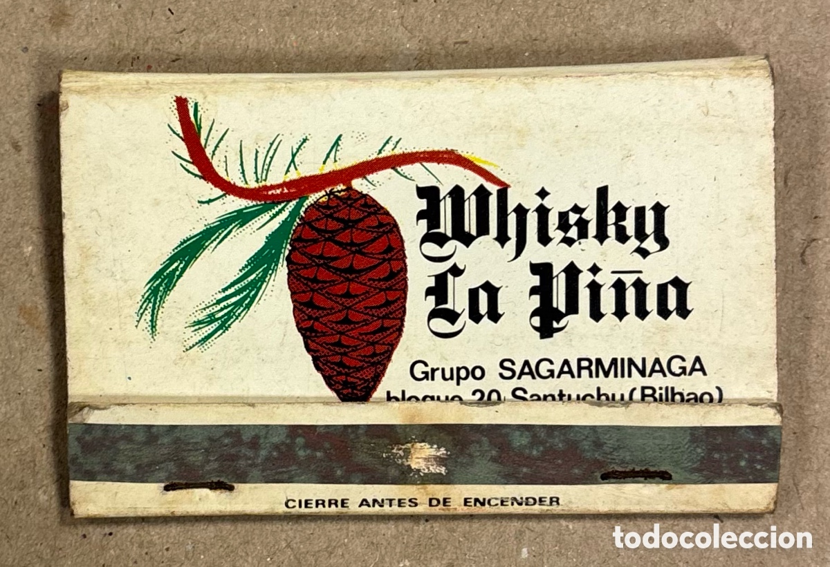 Coleccionismo: WHISKY LA VI&Ntilde;A (SANTUCHU - BILBAO). ANTIGUA CAJETILLA DE CERILLAS PUBLICITARIA.