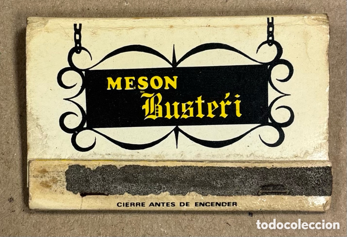 Coleccionismo: MESON BUSTERRI (BILBAO). ANTIGUA CAJETILLA DE CERILLAS PUBLICITARIA.