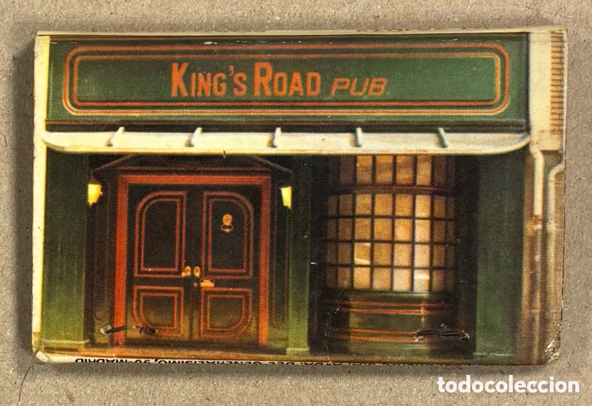 Coleccionismo: KINGS ROAD PUB Y CHIMBITO (PORTUGALETE). ANTIGUA CAJETILLA DE CERILLAS PUBLICITARIA.