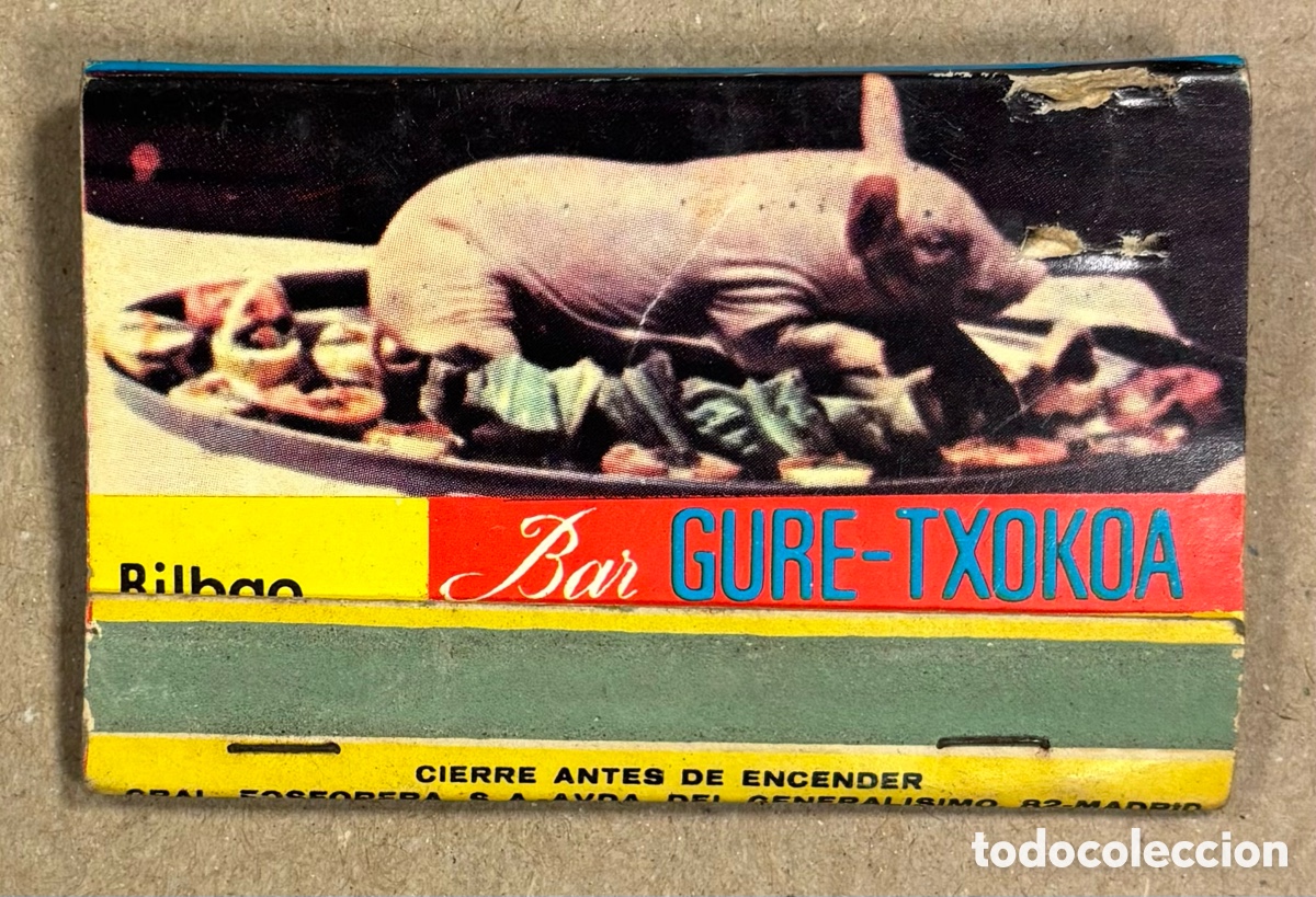Coleccionismo: BAR GURE-TXOKOA (BILBAO). ANTIGUA CAJETILLA DE CERILLAS PUBLICITARIA.