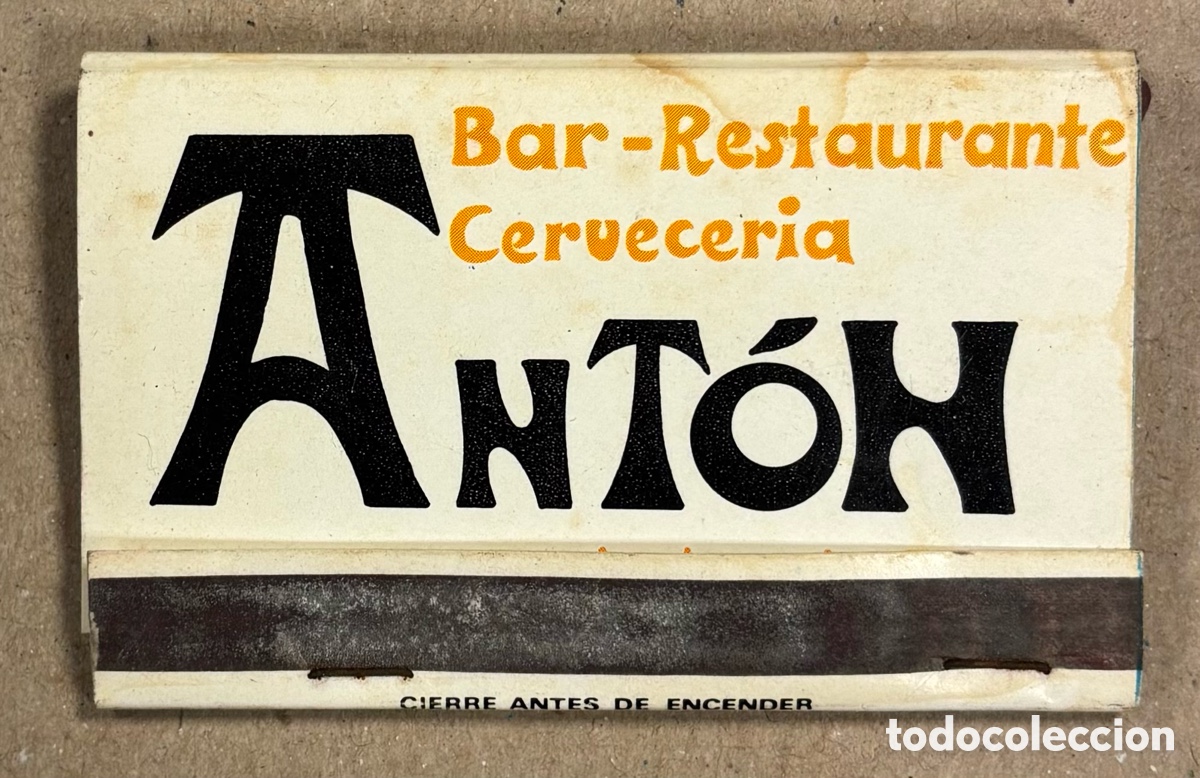 Coleccionismo: BAR RESTAURANTE CERVECER&Iacute;A ANT&Oacute;N (ARCHANDA - BILBAO). ANTIGUA CAJETILLA DE CERILLAS PUBLICITARIA.