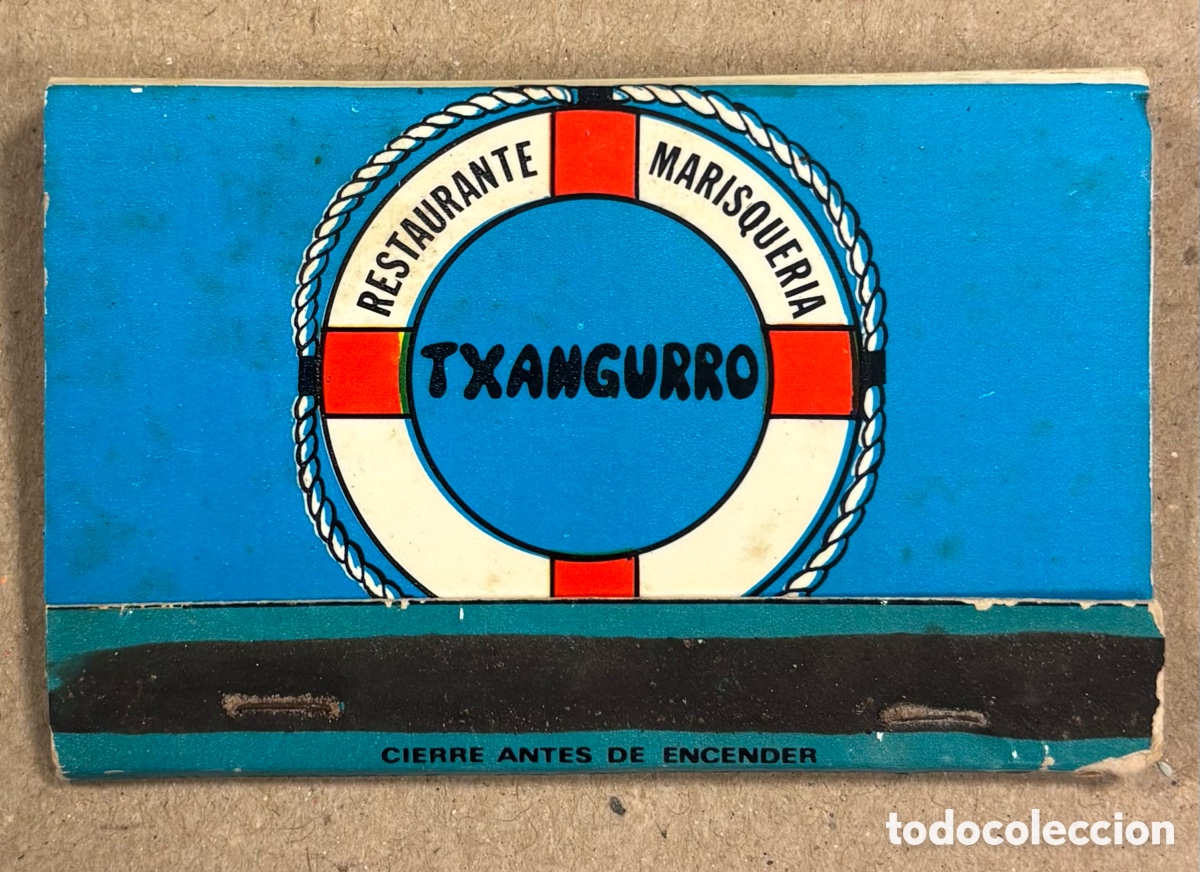 Coleccionismo: RESTAURANTE MARISQUER&Iacute;A TXANGURRO (BILBAO). ANTIGUA CAJETILLA DE CERILLAS PUBLICITARIA.