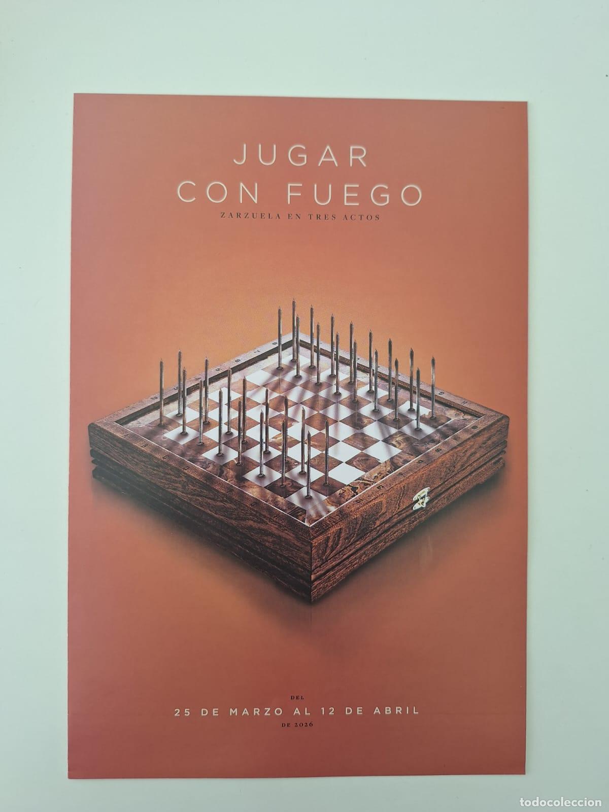 Coleccionismo: Programa de mano &laquo;Jugar con fuego&raquo; Barbieri Teatro de la Zarzuela Madrid Temporada 2025 / 2026