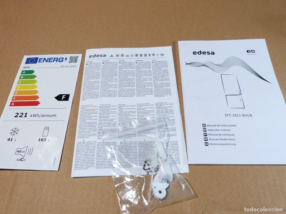 Coleccionismo: Manual de instrucciones Nevera Edesa EFT-1411 WH/B + Adhesivo y accesorios